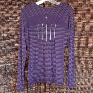 Athleta Shirt Women's Small Purple Long Sleeve Reflective Running Activewear Gym